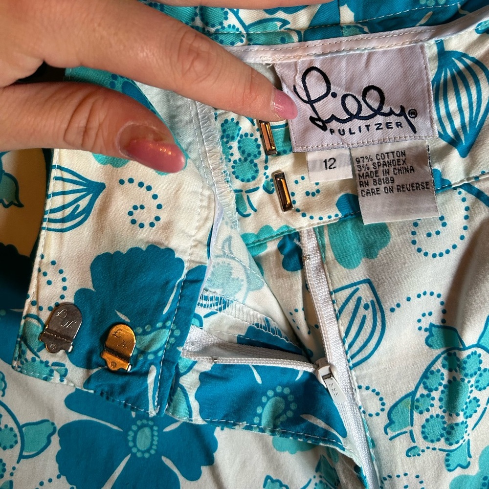 Lilly Pulitzer vintage pants blue turtles